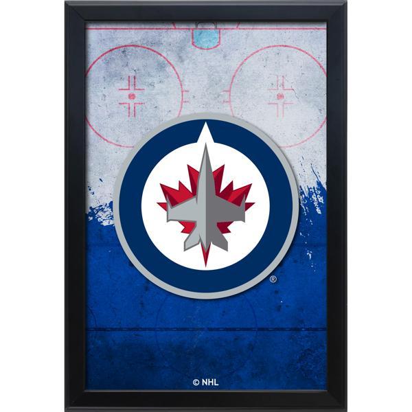 Winnipeg Jets Backlit LED 16" x 24" Snap Frame Lightbox - Officially Licensed - Black Aluminum Frame 