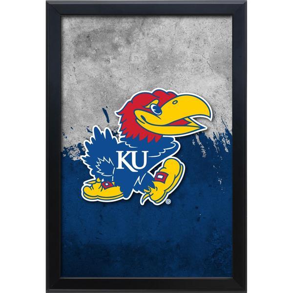 University of Kansas Backlit LED 16" x 24" Snap Frame Lightbox - Officially Licensed - Black Aluminum Frame 