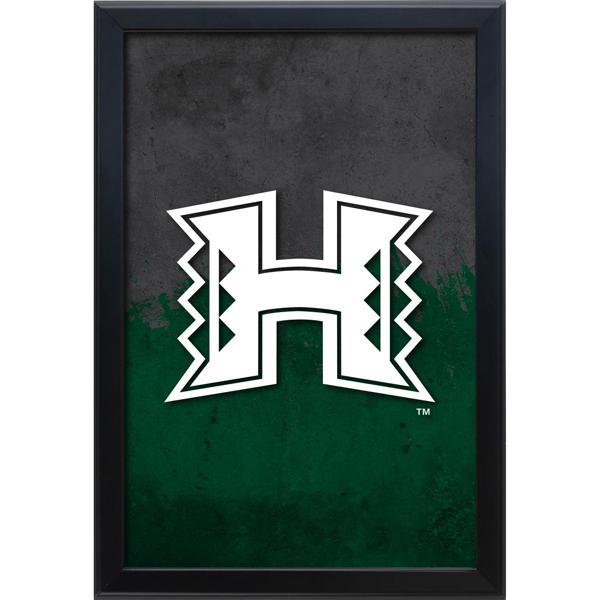 University of Hawaii Backlit LED 16" x 24" Snap Frame Lightbox - Officially Licensed - Black Aluminum Frame 