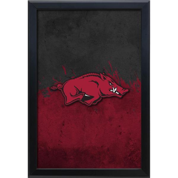 University of Arkansas Backlit LED 16" x 24" Snap Frame Lightbox - Officially Licensed - Black Aluminum Frame 