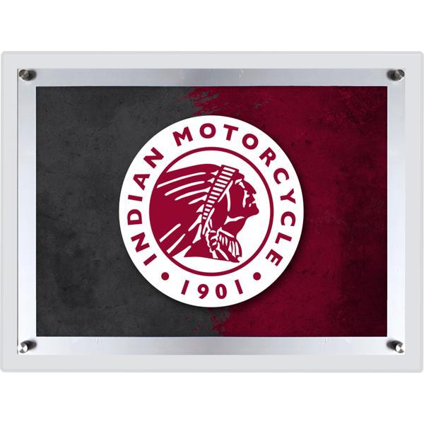 Indian Motorcycle Head Backlit LED Sign - 14.5" x 12" - Officially Licensed - Vibrant Full Color Artwork - Logo 2 