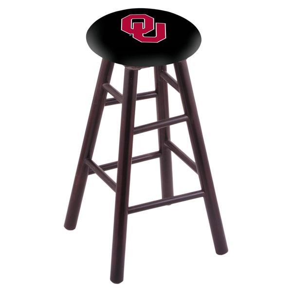 Oklahoma University 24" Counter Stool - Official Logo - Solid Wood - Commercial Grade Marine Vinyl 