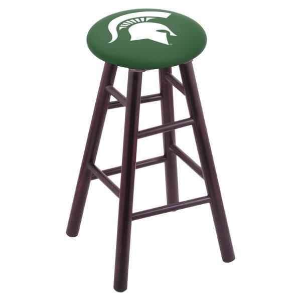Michigan State University 24" Counter Stool - Official Logo - Solid Wood - Commercial Grade Marine Vinyl 