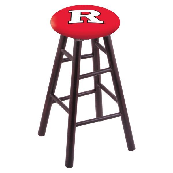 Rutgers 30" Bar Stool - Official Logo - Solid Wood - Commercial Grade Marine Vinyl 