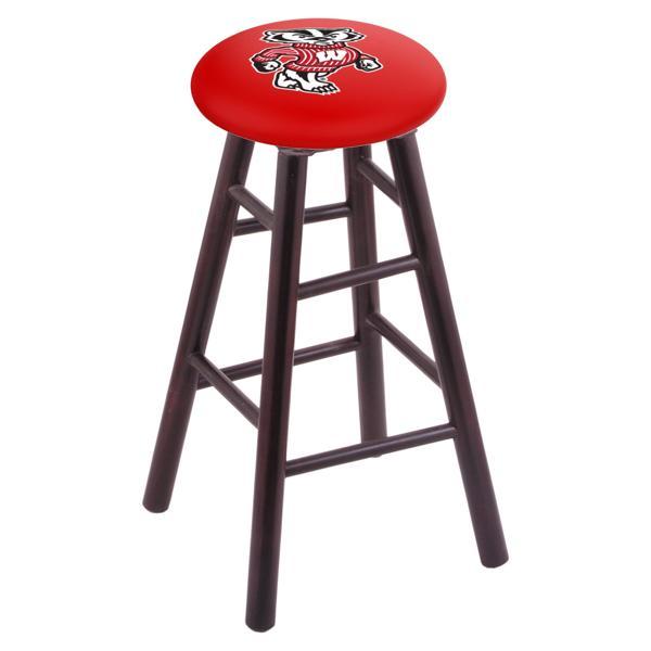University of Wisconsin "Badger" Logo 2 30" Bar Stool - Official Logo - Solid Wood - Commercial Grade Marine Vinyl 