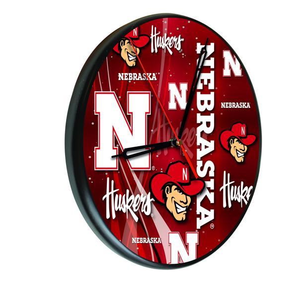 University of Nebraska 13" Solid Wood Clock - Black - Officially Licensed - Made in USA 