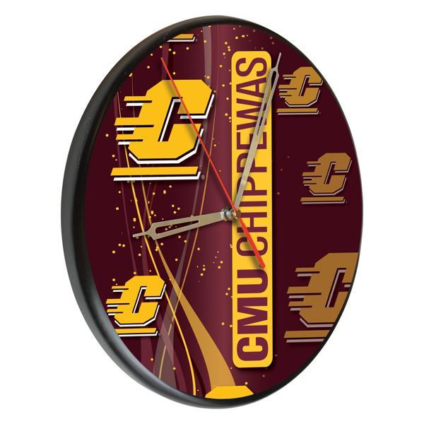 Central Michigan University 13" Solid Wood Clock - Black - Officially Licensed - Made in USA 