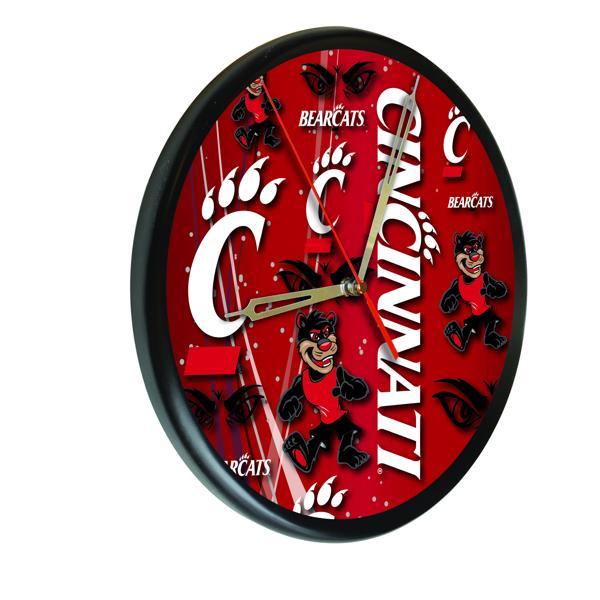 University of Cincinnati 13" Solid Wood Clock - Black - Officially Licensed - Made in USA 