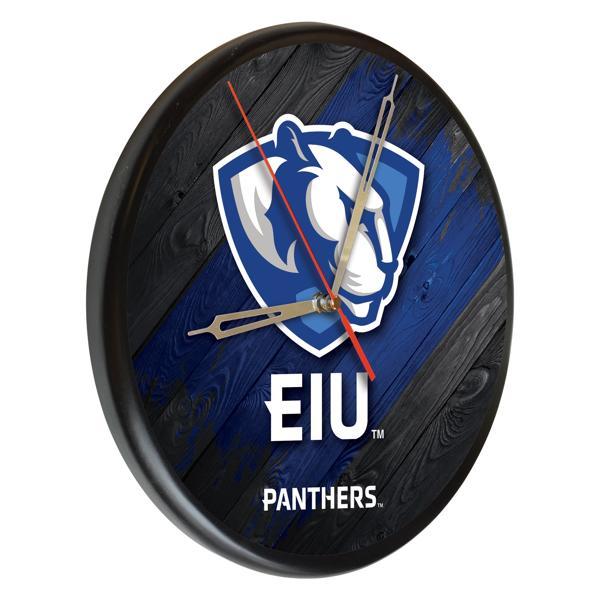 Eastern Illinois University 13" Solid Wood Clock - Black - Officially Licensed - Made in USA 