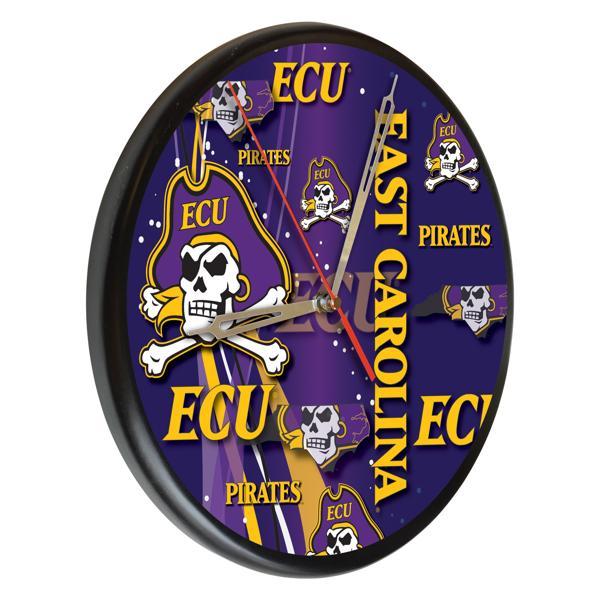 East Carolina University 13" Solid Wood Clock - Black - Officially Licensed - Made in USA 