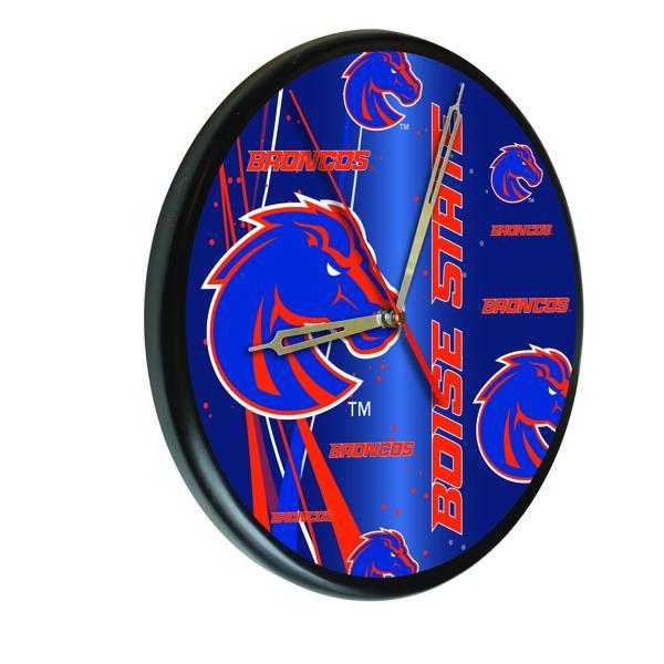 Boise State University 13" Solid Wood Clock - Black - Officially Licensed - Made in USA 