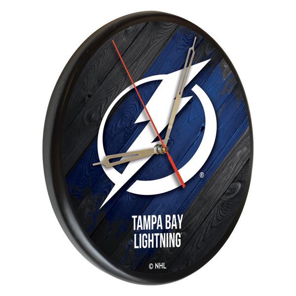 Tampa Bay Lightning 13" Solid Wood Clock - Black - Officially Licensed - Made in USA 