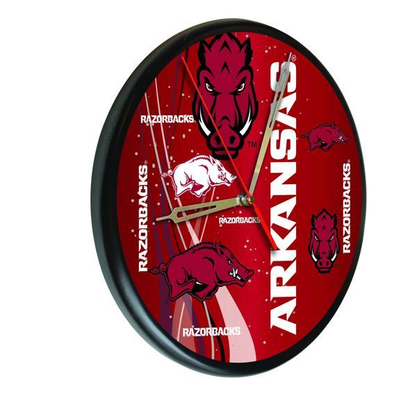 University of Arkansas 13" Solid Wood Clock - Black - Officially Licensed - Made in USA 