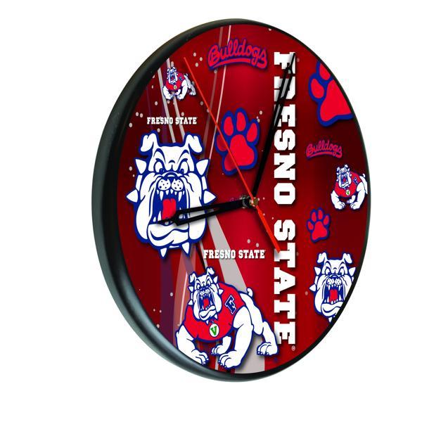 Fresno State University 13" Solid Wood Clock - Black - Officially Licensed - Made in USA 