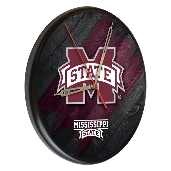 Mississippi State University 13" Solid Wood Clock - Black - Officially Licensed - Made in USA 