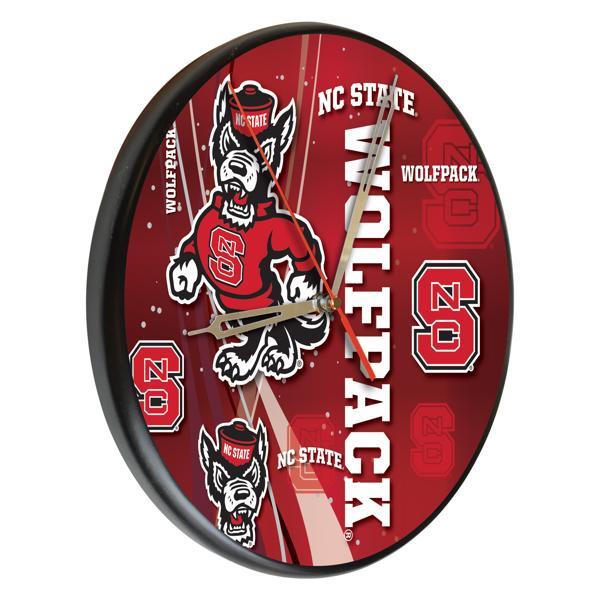 North Carolina State University 13" Solid Wood Clock - Black - Officially Licensed - Made in USA 