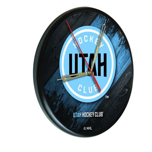 Utah Hockey Club 13" Solid Wood Clock - Black - Officially Licensed - Made in USA 