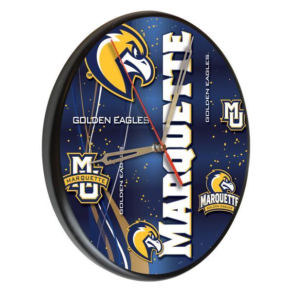 Marquette University 13" Solid Wood Clock - Black - Officially Licensed - Made in USA 