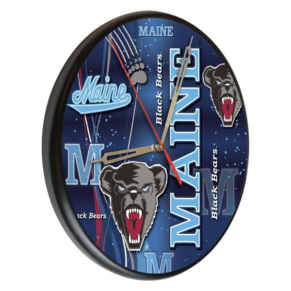 University of Maine 13" Solid Wood Clock - Black - Officially Licensed - Made in USA 