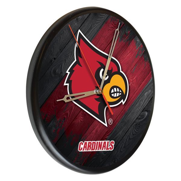 University of Louisville 13" Solid Wood Clock - Black - Officially Licensed - Made in USA 