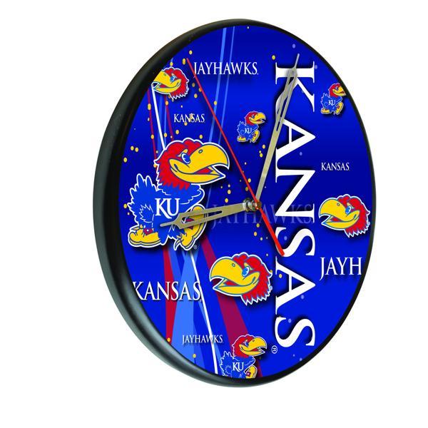 University of Kansas 13" Solid Wood Clock - Black - Officially Licensed - Made in USA 
