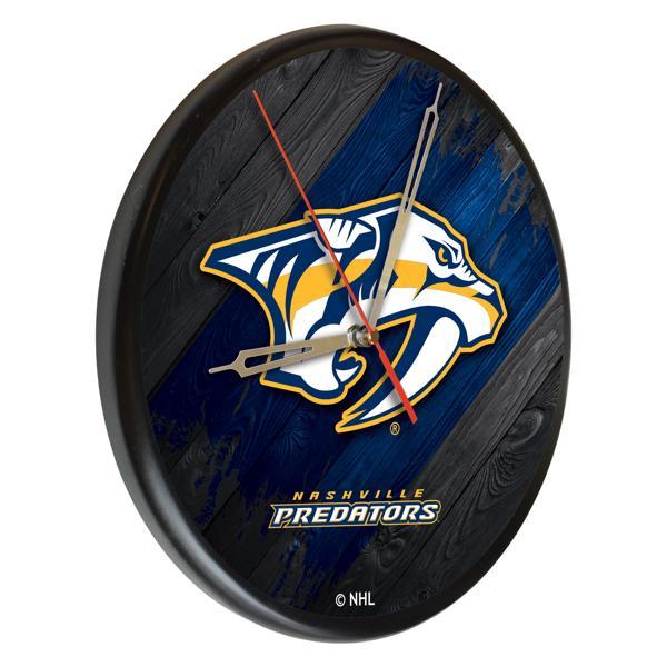 Nashville Predators 13" Solid Wood Clock - Black - Officially Licensed - Made in USA 