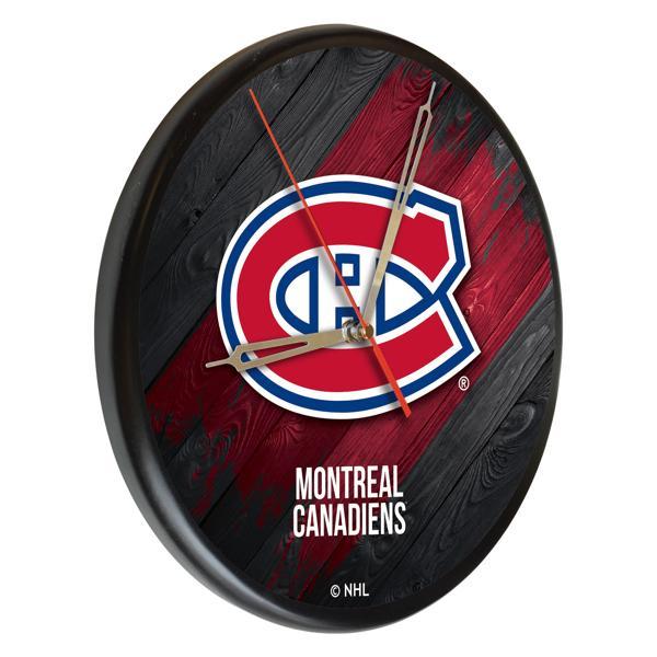 Montreal Canadiens 13" Solid Wood Clock - Black - Officially Licensed - Made in USA 
