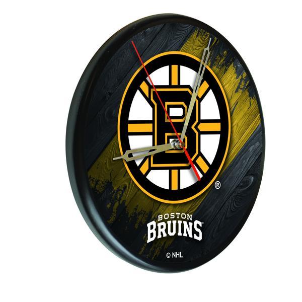 Boston Bruins 13" Solid Wood Clock - Black - Officially Licensed - Made in USA 