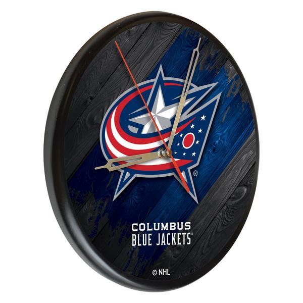 Columbus Blue Jackets 13" Solid Wood Clock - Black - Officially Licensed - Made in USA 