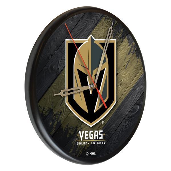 Vegas Golden Knights 13" Solid Wood Clock - Black - Officially Licensed - Made in USA 