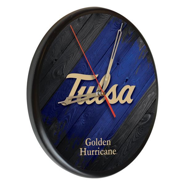University of Tulsa 13" Solid Wood Clock - Black - Officially Licensed - Made in USA 