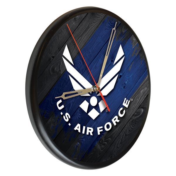 United States Air Force 13" Solid Wood Clock - Black - Officially Licensed - Made in USA 