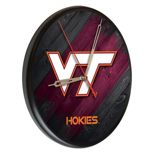 Virginia Tech University 13" Solid Wood Clock - Black - Officially Licensed - Made in USA 