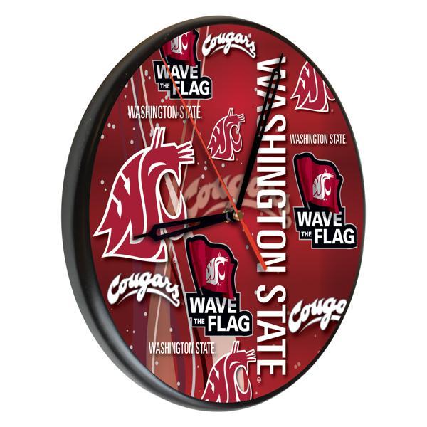 Washington State University 13" Solid Wood Clock - Black - Officially Licensed - Made in USA 