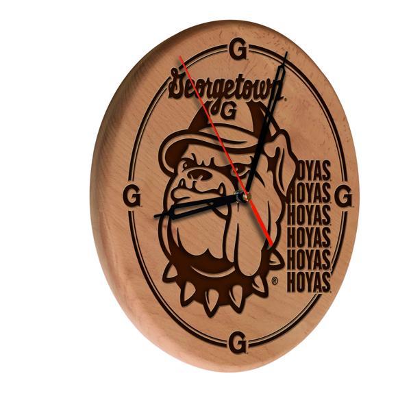 Georgetown University Laser Engraved 13" Wood Clock - Natural - Officially Licensed - Made in USA 