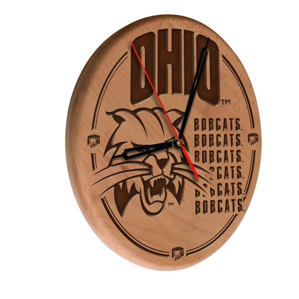 Ohio University Laser Engraved 13" Wood Clock - Natural - Officially Licensed - Made in USA 