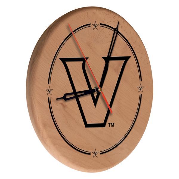 Vanderbilt University Laser Engraved 13" Wood Clock - Natural - Officially Licensed - Made in USA 