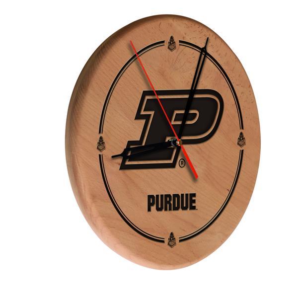 Purdue Laser Engraved 13" Wood Clock - Natural - Officially Licensed - Made in USA 