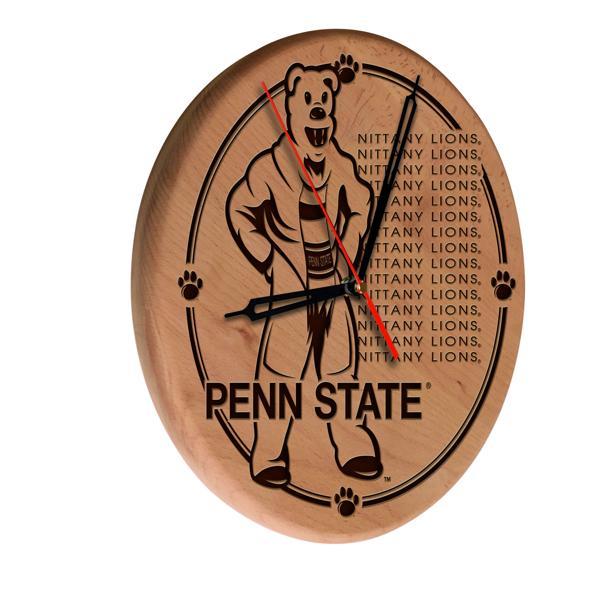 Pennsylvania State University Laser Engraved 13" Wood Clock - Natural - Officially Licensed - Made in USA 