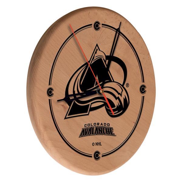 Colorado Avalanche Laser Engraved 13" Wood Clock - Natural - Officially Licensed - Made in USA 