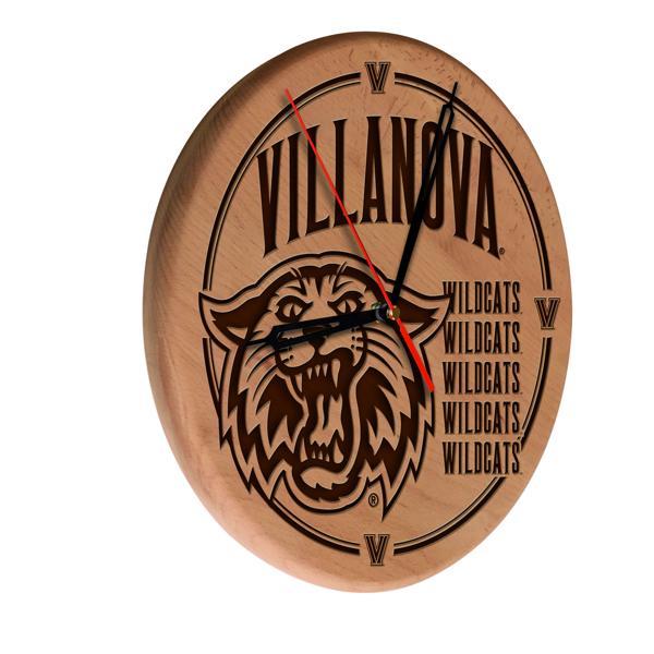 Villanova University Laser Engraved 13" Wood Clock - Natural - Officially Licensed - Made in USA 