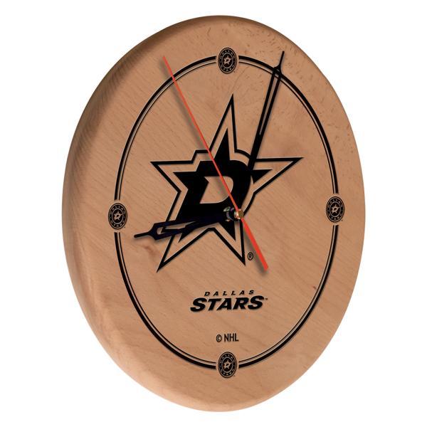 Dallas Stars Laser Engraved 13" Wood Clock - Natural - Officially Licensed - Made in USA 