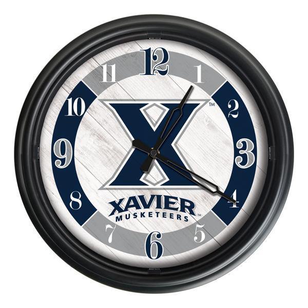 Xavier Indoor and Outdoor 14" LED Wall Clock - Black - UV Resistant ABS Plastic 