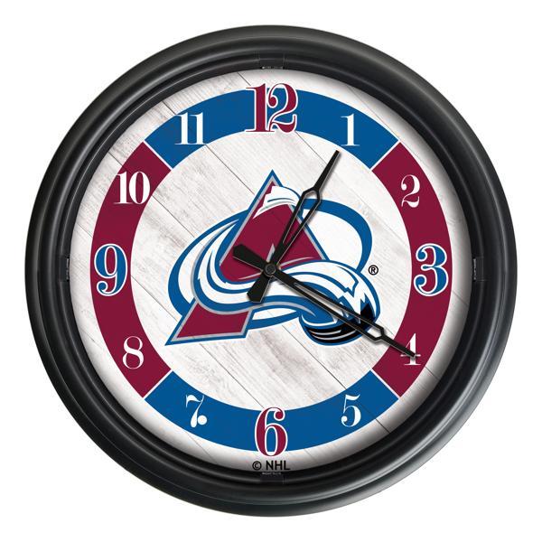 Colorado Avalanche Indoor and Outdoor 14" LED Wall Clock - Black - UV Resistant ABS Plastic 