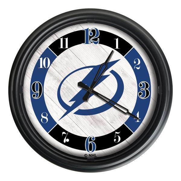 Tampa Bay Lightning Indoor and Outdoor 14" LED Wall Clock - Black - UV Resistant ABS Plastic 