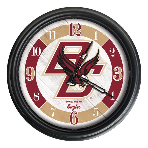 Boston College Indoor and Outdoor 14" LED Wall Clock - Black - UV Resistant ABS Plastic 