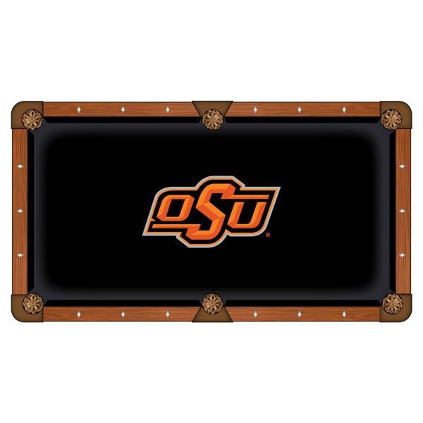 Oklahoma State University Hainsworth Pool Table Cloth - Officially Licensed Logo - Worsted Cloth 