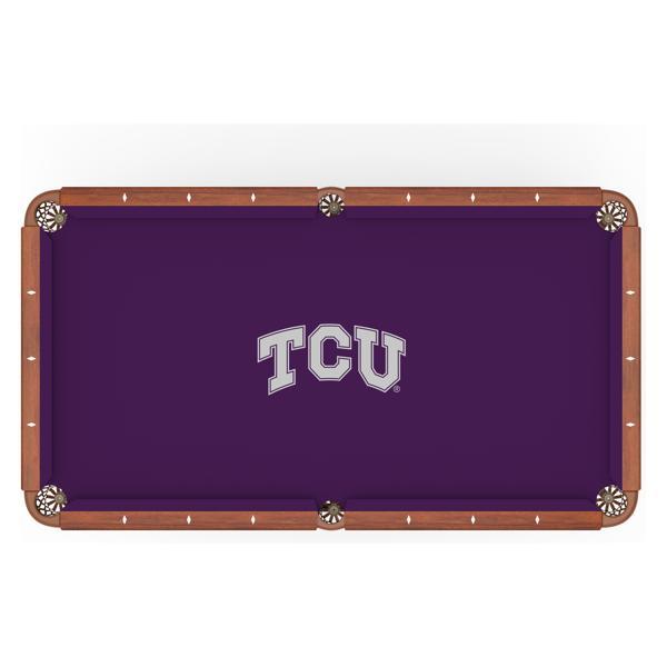 Texas Christian University Hainsworth Pool Table Cloth - Officially Licensed Logo - Worsted Cloth 