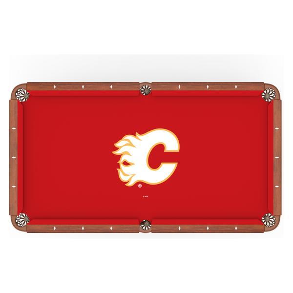 Calgary Flames Hainsworth Pool Table Cloth - Officially Licensed Logo - Worsted Cloth 