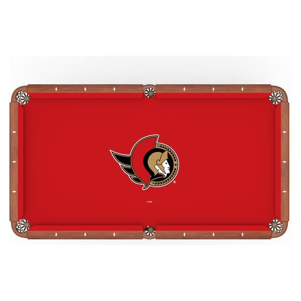 Ottawa Senators Hainsworth Pool Table Cloth - Officially Licensed Logo - Worsted Cloth 